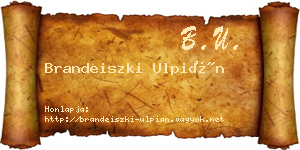 Brandeiszki Ulpián névjegykártya
